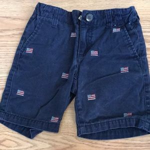 Boys 4 gently used American Flag shorts